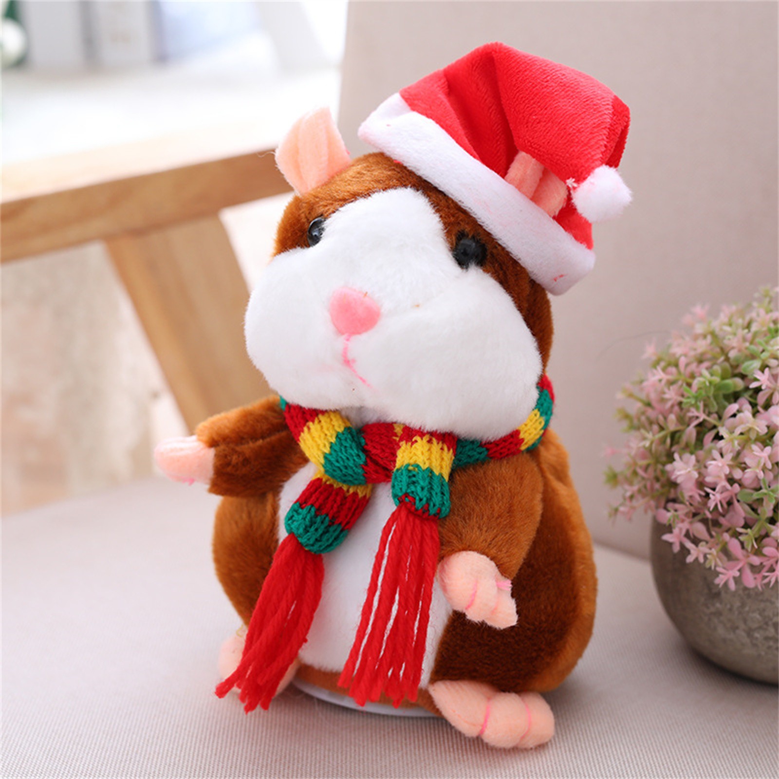Christmas Funny Talking Hamster Plush Toy Talking Hamster What You Say Electronic Interactive Plush Repeating Toys Hamster Plush With Sound Undertaker Plush Nights Plush Duckling Plush Sunfish Plush